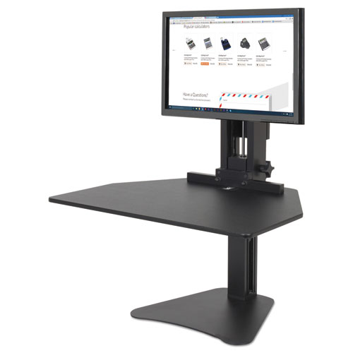 Picture of High Rise Standing Desk Workstation, 28" x 23" x 10.5" to 15.5", Black