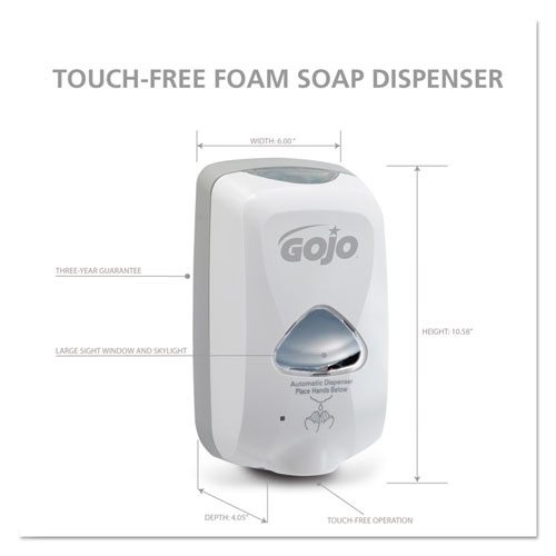 Picture of TFX Touch-Free Automatic Foam Soap Dispenser, 1,200 mL, 4.1 x 6 x 10.6, Gray