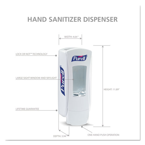 Picture of ADX-12 Dispenser, 1,200 mL, 4.5 x 4 x 11.25, White