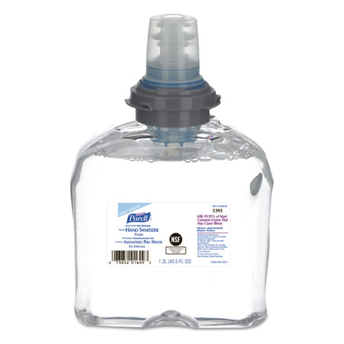 Picture of Advanced Hand Sanitizer E3-Rated Foam, 1,200 mL Refill, Fragrance-Free, 2/Carton