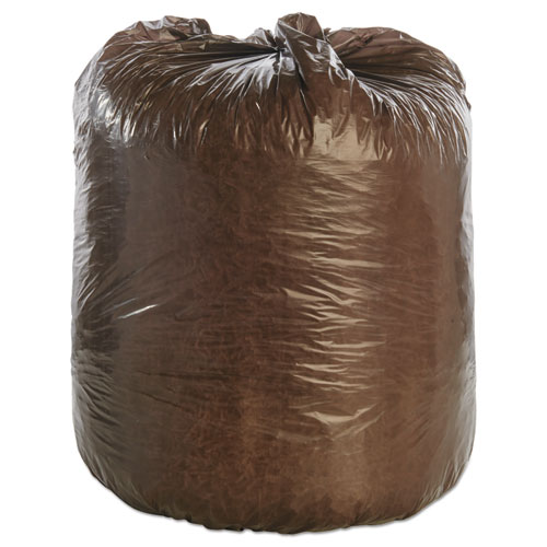 Picture of Controlled Life-Cycle Plastic Trash Bags, 39 gal, 1.1 mil, 33" x 44", Brown, 40/Box