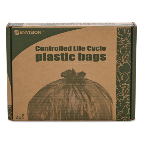 Picture of Controlled Life-Cycle Plastic Trash Bags, 13 gal, 0.7 mil, 24" x 30", White, 120/Box