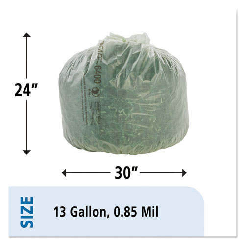 Picture of EcoSafe-6400 Bags, 13 gal, 0.85 mil, 24" x 30", Green, 45/Box