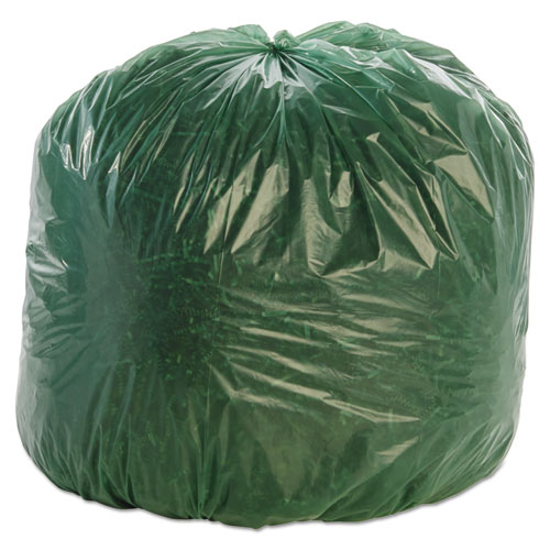 Picture of Controlled Life-Cycle Plastic Trash Bags, 33 gal, 1.1 mil, 33" x 40", Green, 40/Box