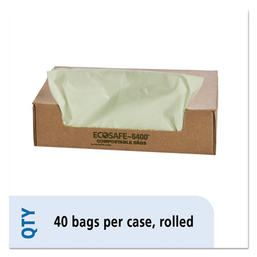 Picture of EcoSafe-6400 Bags, 48 gal, 0.85 mil, 42" x 48", Green, 40/Box