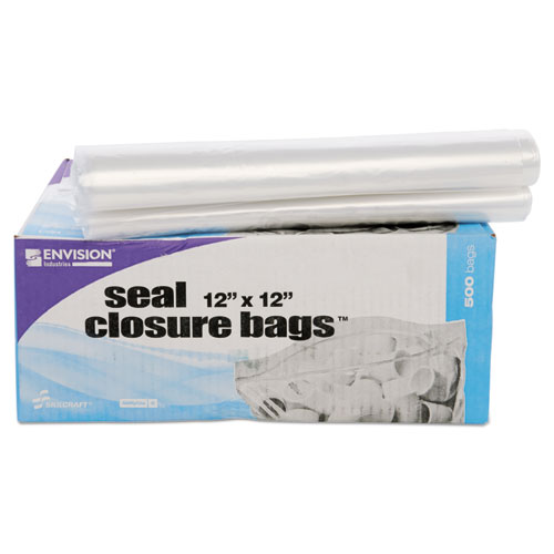 Picture of Seal Closure Bags, 2 mil, 12" x 12", Clear, 500/Carton