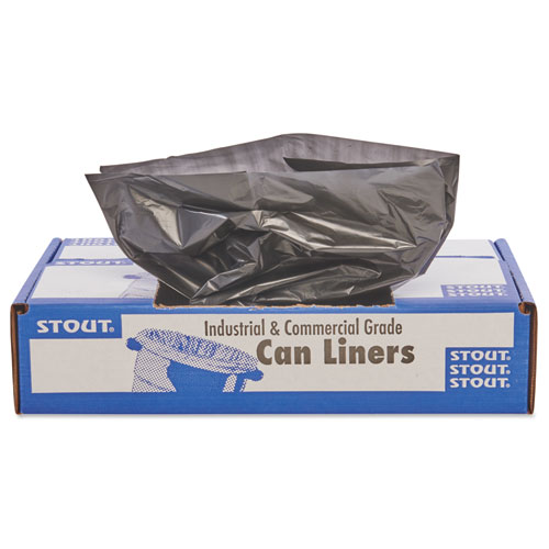 Picture of Total Recycled Content Plastic Trash Bags, 65 gal, 1.5 mil, 50" x 51", Black/Brown, 100/Carton