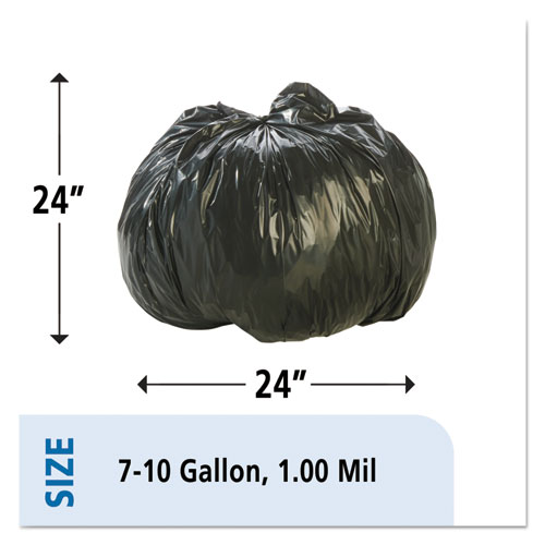 Picture of Total Recycled Content Plastic Trash Bags, 10 gal, 1 mil, 24" x 24", Black/Brown, 250/Carton