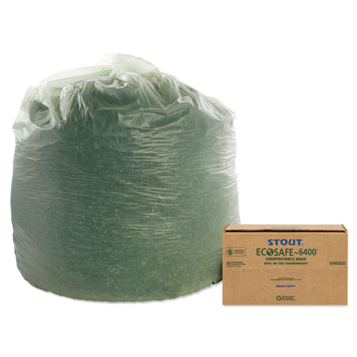 Picture of EcoSafe-6400 Bags, 64 gal, 0.85 mil, 48" x 60", Green, 30/Box