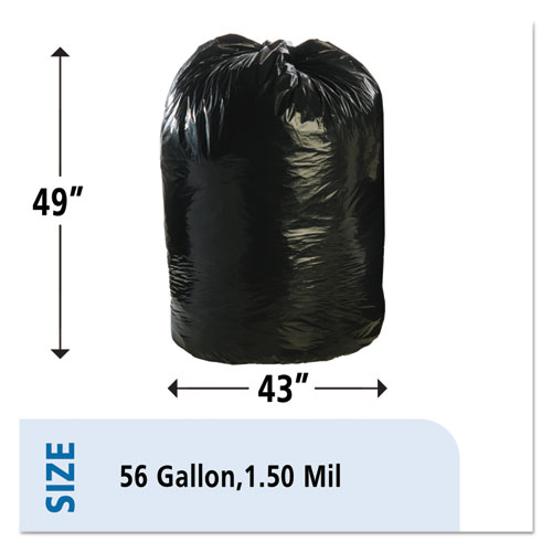 Picture of Total Recycled Content Plastic Trash Bags, 56 gal, 1.5 mil, 43" x 49", Black/Brown, 100/Carton