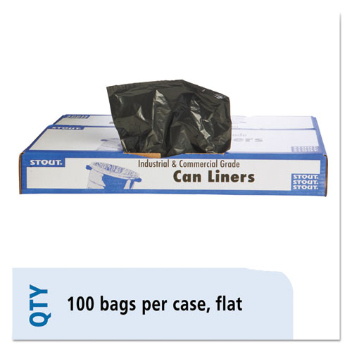 Picture of Total Recycled Content Plastic Trash Bags, 60 gal, 1.5 mil, 38" x 60", Brown/Black, 100/Carton