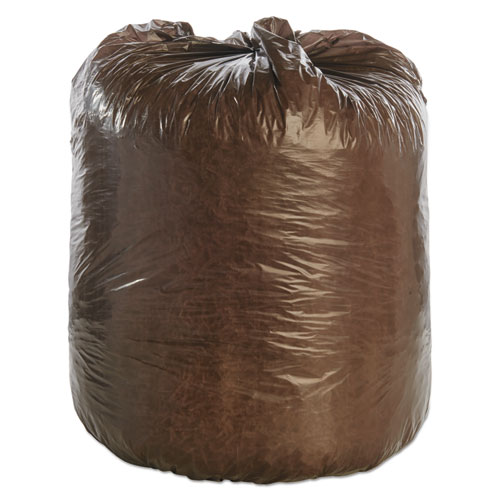 Picture of Controlled Life-Cycle Plastic Trash Bags, 30 gal, 0.8 mil, 30" x 36", Brown, 60/Box