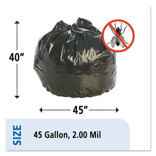 Picture of Insect-Repellent Trash Bags, 45 gal, 2 mil, 40" x 45", Black, 65/Box