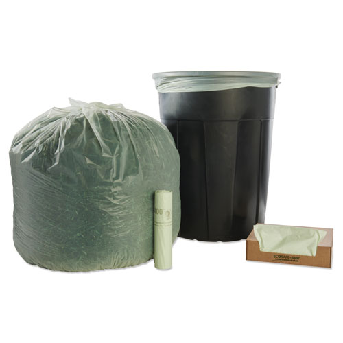 Picture of EcoSafe-6400 Bags, 48 gal, 0.85 mil, 42" x 48", Green, 40/Box