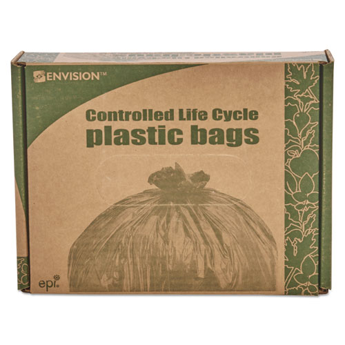 Picture of Controlled Life-Cycle Plastic Trash Bags, 30 gal, 0.8 mil, 30" x 36", Brown, 60/Box