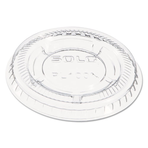 Picture of Portion/Souffle Cup Lids, Fits 0.5 oz to 1 oz Cups, PET, Clear, 125 Pack, 20 Packs/Carton