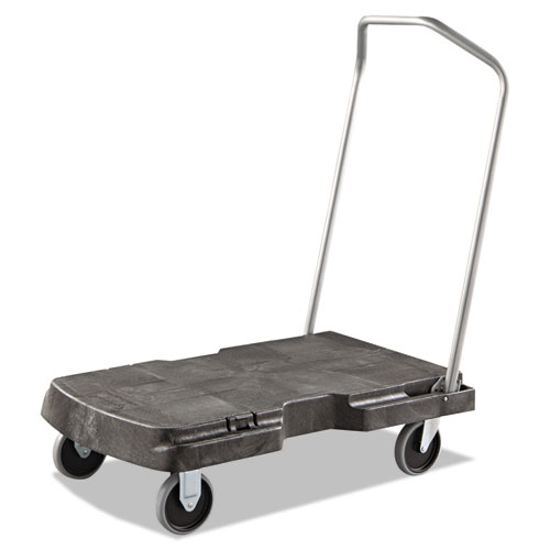 Picture of Triple Trolley Platform Truck with Angled-Loop Handle, 500 lb Capacity, 20.5 x 32.5 x 35, Black