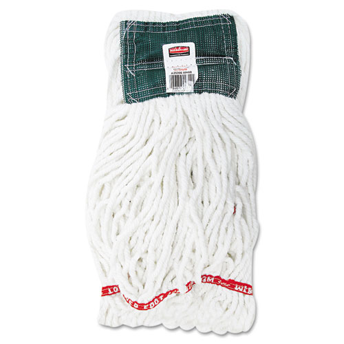 Picture of Web Foot Shrinkless Looped-End Wet Mop Head with 5" Headband, Cotton/Synthetic, Medium, White, 6/Carton