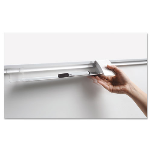 Picture of Ruled Magnetic Steel Dry Erase Planning Board, 72" x 48", White Surface, Satin Aluminum Frame