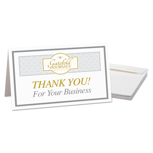 Picture of Half-Fold Greeting Cards with Matching Envelopes, Inkjet, 85 lb, 5.5 x 8.5, Matte White, 1 Card/Sheet, 30 Sheets/Box