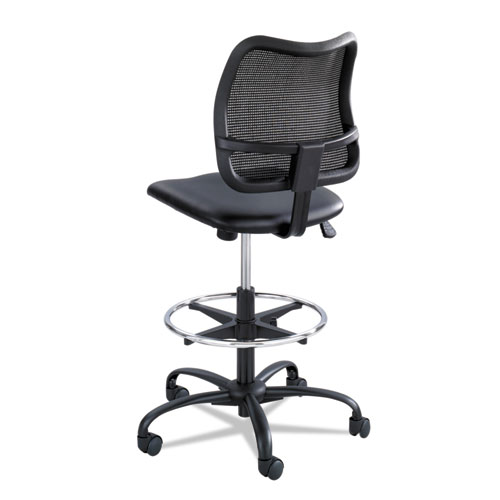 Picture of Vue Series Mesh Extended-Height Chair, Supports Up to 250 lb, 23" to 33" Seat Height, Black Vinyl Seat, Black Base