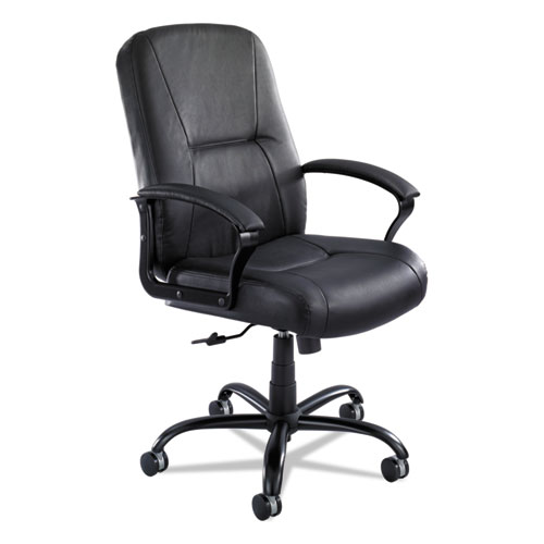 Picture of Serenity Big/Tall High Back Leather Chair, Supports Up to 500 lb, 19.5" to 22.5" Seat Height, Black
