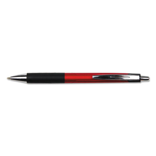 Picture of Comfort Grip Ballpoint Pen, Retractable, Medium 1 mm, Red Ink, Red/Black Barrel, Dozen