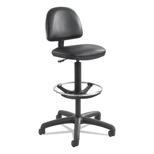 Precision+Extended-Height+Swivel+Stool%2C+Adjustable+Footring%2C+Supports+250+Lb%2C+23%26quot%3B+To+33%26quot%3B+Seat+Height%2C+Black+Vinyl%2C+Black+Base