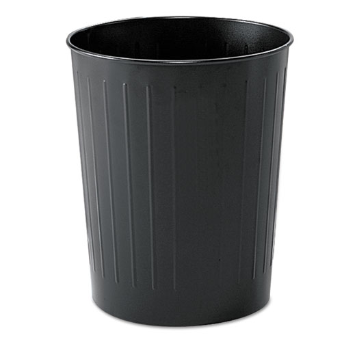 Picture of Round Wastebaskets, 6 gal, Steel, Black