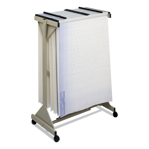 Mobile+Plan+Center+Sheet+Rack%2C+18+Hanging+Clamps%2C+43.75w+X+20.5d+X+51h%2C+Sand