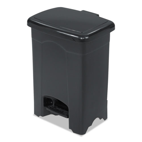 Picture of Plastic Step-On Receptacle, 4 gal, Plastic, Black