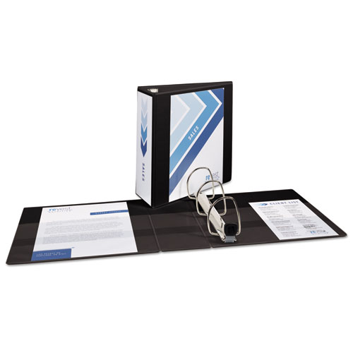 Picture of Heavy-Duty View Binder with DuraHinge and Locking One Touch EZD Rings, 3 Rings, 4" Capacity, 11 x 8.5, Black