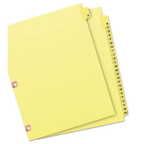 Picture of Preprinted Laminated Tab Dividers with Copper Reinforced Holes, 25-Tab, A to Z, 11 x 8.5, Buff, 1 Set