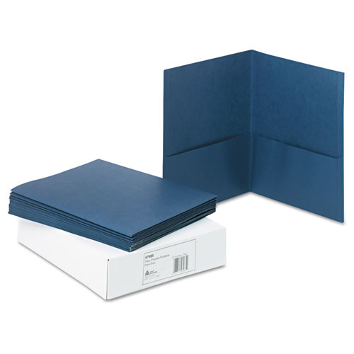 Picture of Two-Pocket Folder, 40-Sheet Capacity, Dark Blue, 25/Box