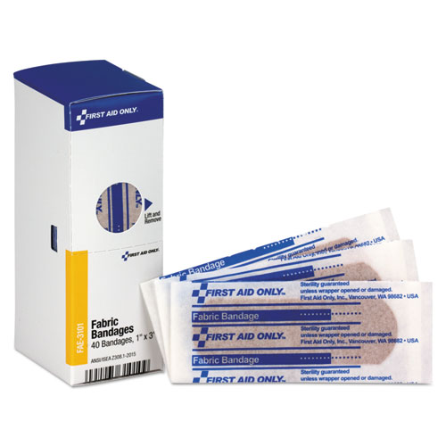 Picture of Refill for SmartCompliance General Business Cabinet, Fabric Bandages, 1 x 3, 40/Box