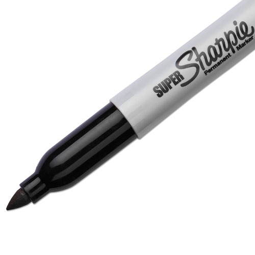 Picture of Super Permanent Marker, Fine Bullet Tip, Black, Dozen