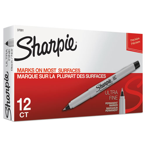 Ultra+Fine+Tip+Permanent+Marker%2C+Ultra-Fine+Needle+Tip%2C+Black%2C+Dozen