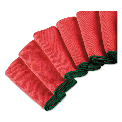 Picture of Microfiber Cloths, Reusable, 15.75 x 15.75, Red, 6/Pack, 4 Packs/Carton