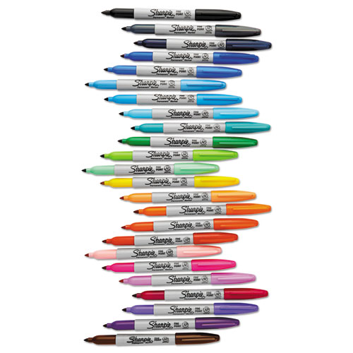 Picture of Fine Tip Permanent Marker, Fine Bullet Tip, Assorted Colors, 24/Pack