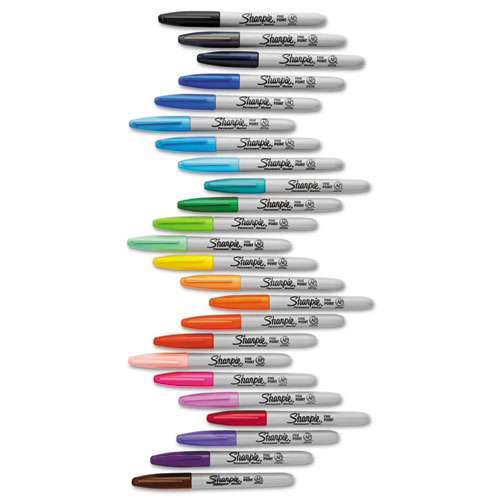 Picture of Fine Tip Permanent Marker, Fine Bullet Tip, Assorted Colors, 24/Pack