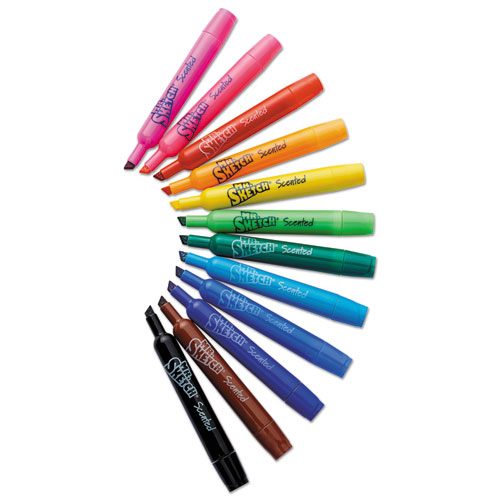 Picture of Scented Watercolor Marker Classroom Pack, Broad Chisel Tip, Assorted Colors, 36/Pack