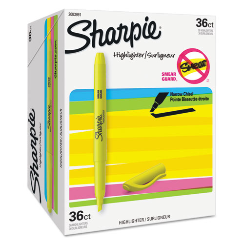 Picture of Pocket Style Highlighter Value Pack, Yellow Ink, Chisel Tip, Yellow Barrel, 36/Pack