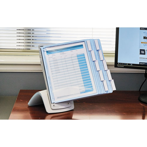 Picture of SHERPA Style Desk-Mount Reference System, 10 Panel, 20 Sheet Capacity, Blue/Gray