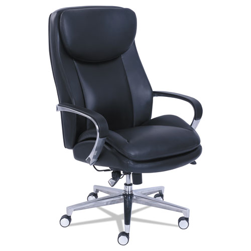 Picture of Commercial 2000 Big/Tall Executive Chair, Lumbar, Supports 400 lb, 20.25" to 23.25" Seat Height, Black Seat/Back, Silver Base