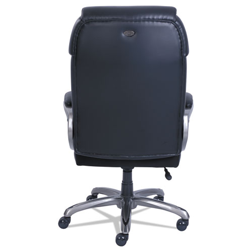 Picture of Cosset Big and Tall Executive Chair, Supports Up to 400 lb, 19" to 22" Seat Height, Black Seat/Back, Slate Base