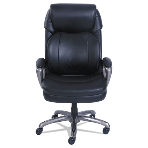 Picture of Cosset Big and Tall Executive Chair, Supports Up to 400 lb, 19" to 22" Seat Height, Black Seat/Back, Slate Base