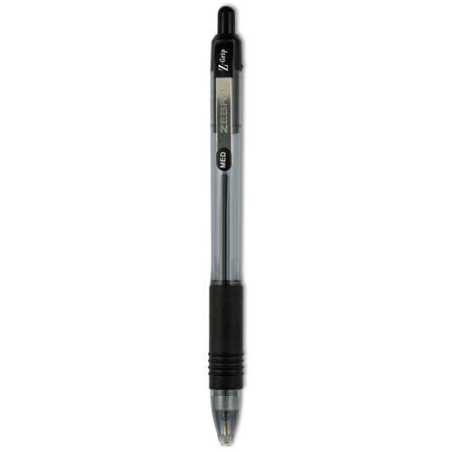 Z-Grip+Ballpoint+Pen%2C+Retractable%2C+Medium+1+mm%2C+Black+Ink%2C+Clear%2FBlack+Barrel%2C+12%2FPack