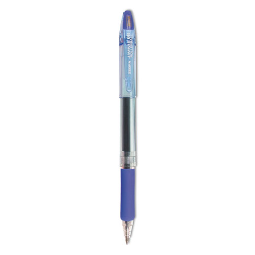 Jimnie+Gel+Pen%2C+Stick%2C+Medium+0.7+mm%2C+Blue+Ink%2C+Clear%2FBlue+Barrel%2C+12%2FPack