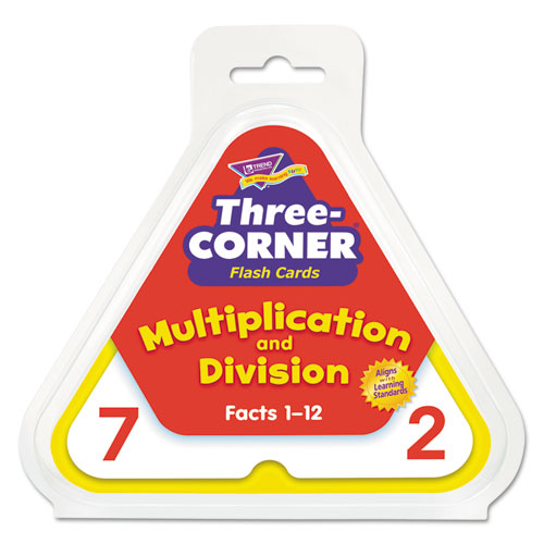Picture of Three-Corner Flash Cards, Multiplication/Division, 5.5 x 5.5, 48/Set