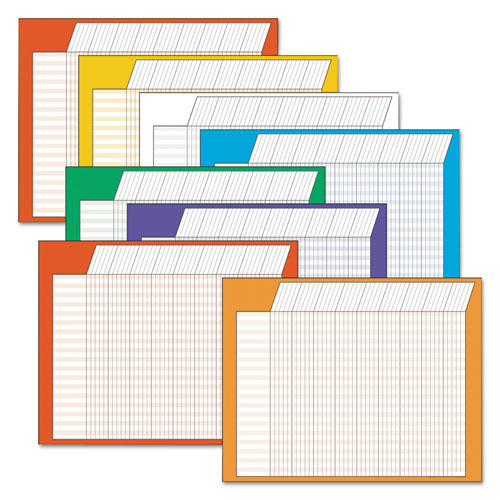 Picture of Jumbo Horizontal Incentive Chart Pack, 28 x 22, Assorted Colors with Assorted Borders, 8/Pack